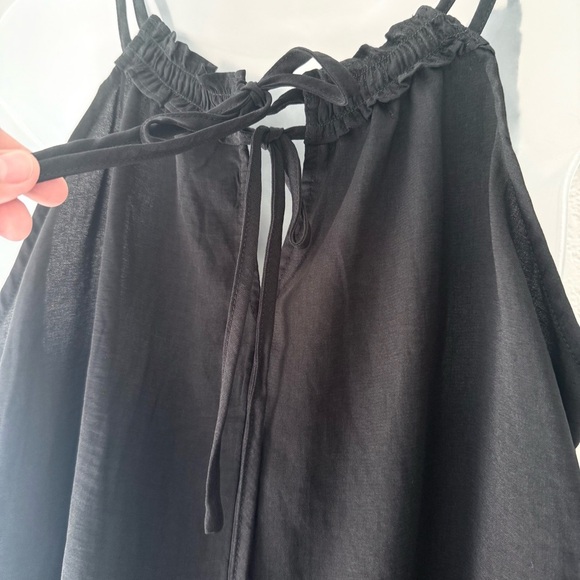 NWT Maurice’s Black Blouse women’s Size L ruffle neckline tie back - Picture 5 of 11